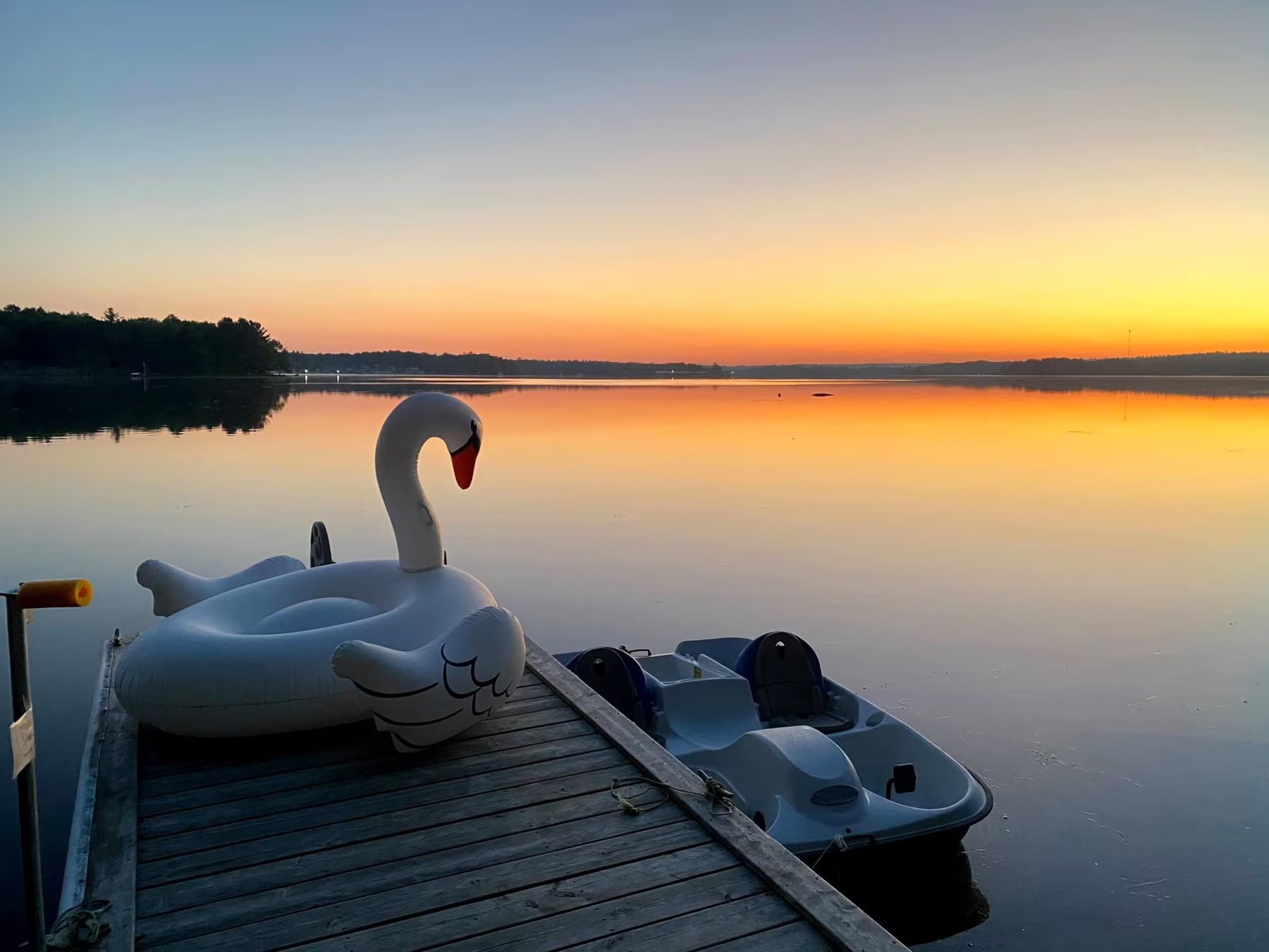 Sunset over Buckhorn Lake from the end of the dock